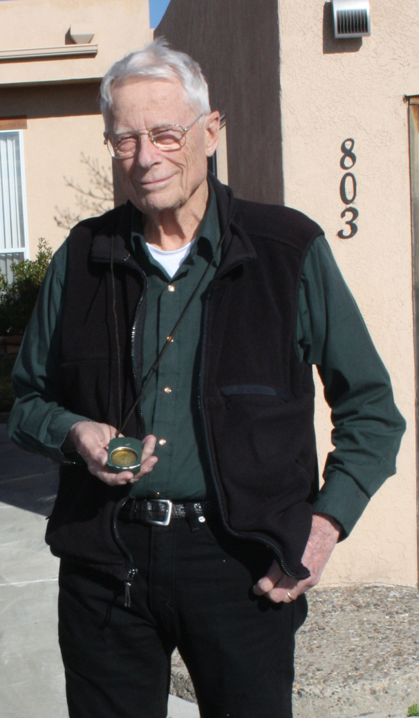 Cam Wade with Finnish Surveyor's compass, 2015