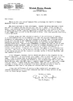 Senator Paul H. Douglas to Grote Reber re: Response to Reber&#039;s 4/11/1951 letter