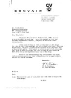 W. C. Erickson to Grote Reber re: Erickson&#039;s reply to GR&#039;s letter of 10/31/1960; invites GR to visit Clark Lake antenna installation