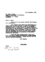 Grote Reber to John B. Irwin re: Comments on reprint &quot;Training of an Astronomer&quot;